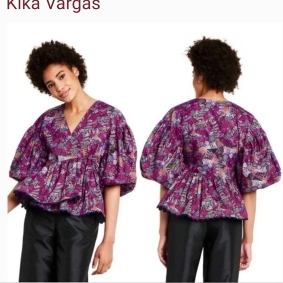 NWT Kika Vargas × Target Women's Purple Coral Reef Scallop Edge Wrap - Picture 1 of 15